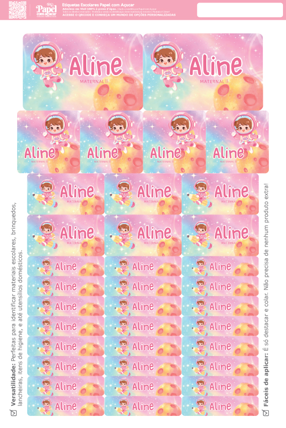 Etiquetas escolares personalizadas em vinil resistentes à água
